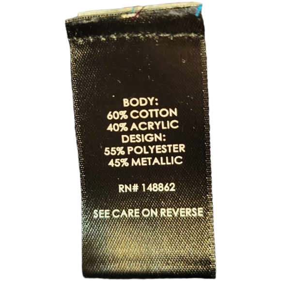 Torrid Tinsel Stripe Holiday Sweater Navy 1X - Picture 8 of 9